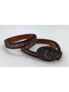 Shyanne Girls Glitter Leather Belt Set Size 20 & 24 Interchangeable Pegasus Buck